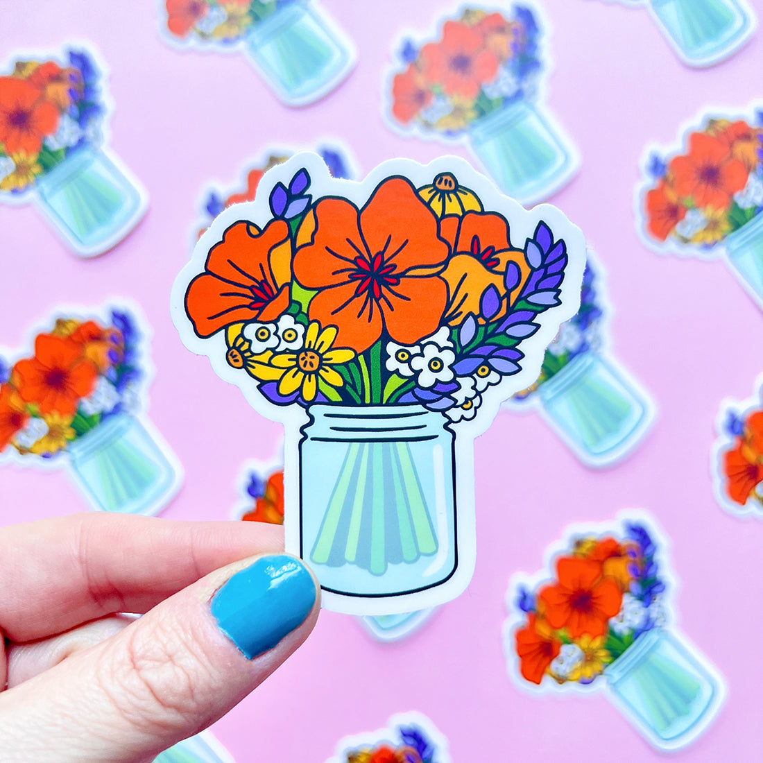 California Wildflower Bouquet Sticker