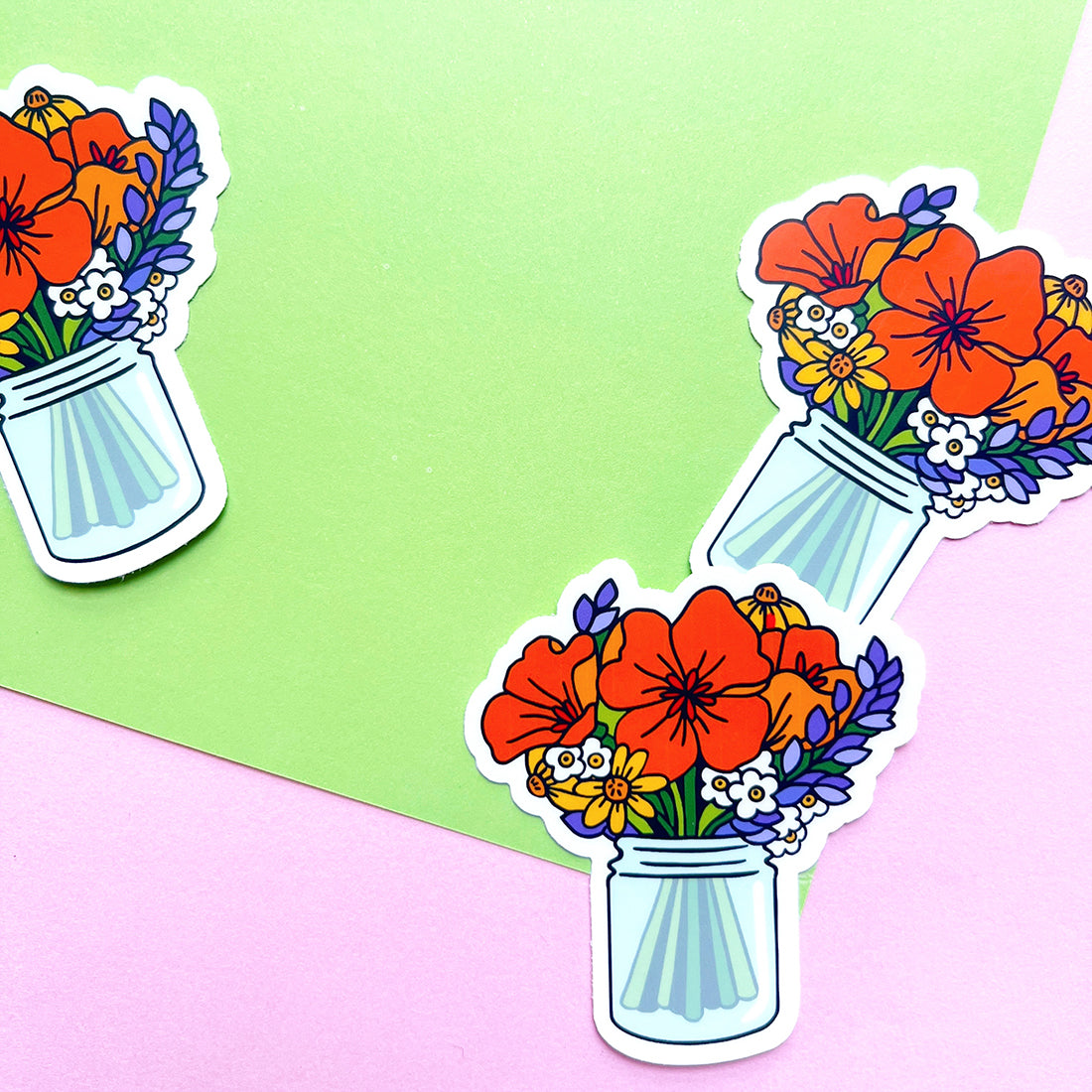 California Wildflower Bouquet Sticker