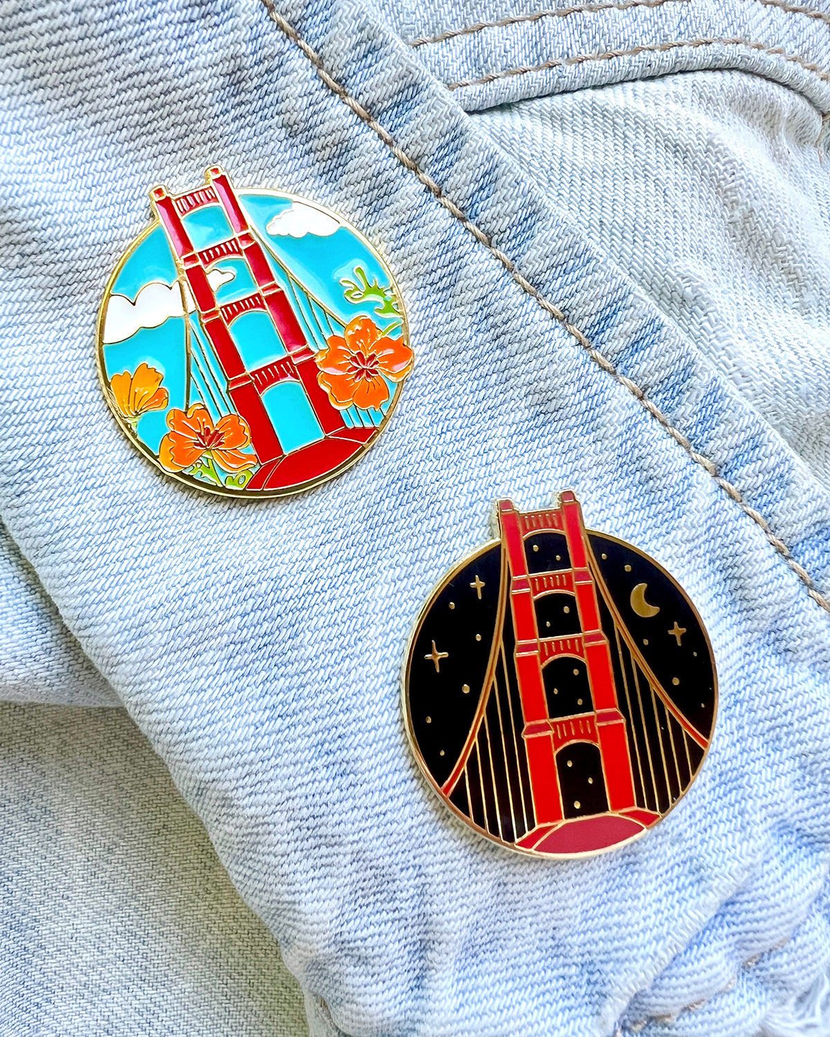 Golden Gate Bridge Night Sky Enamel Pin