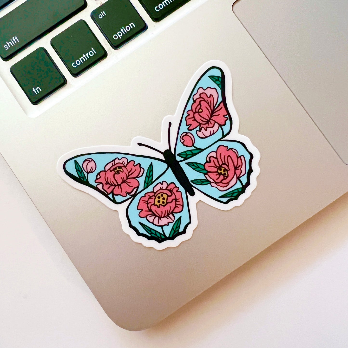 Peony Butterfly Sticker