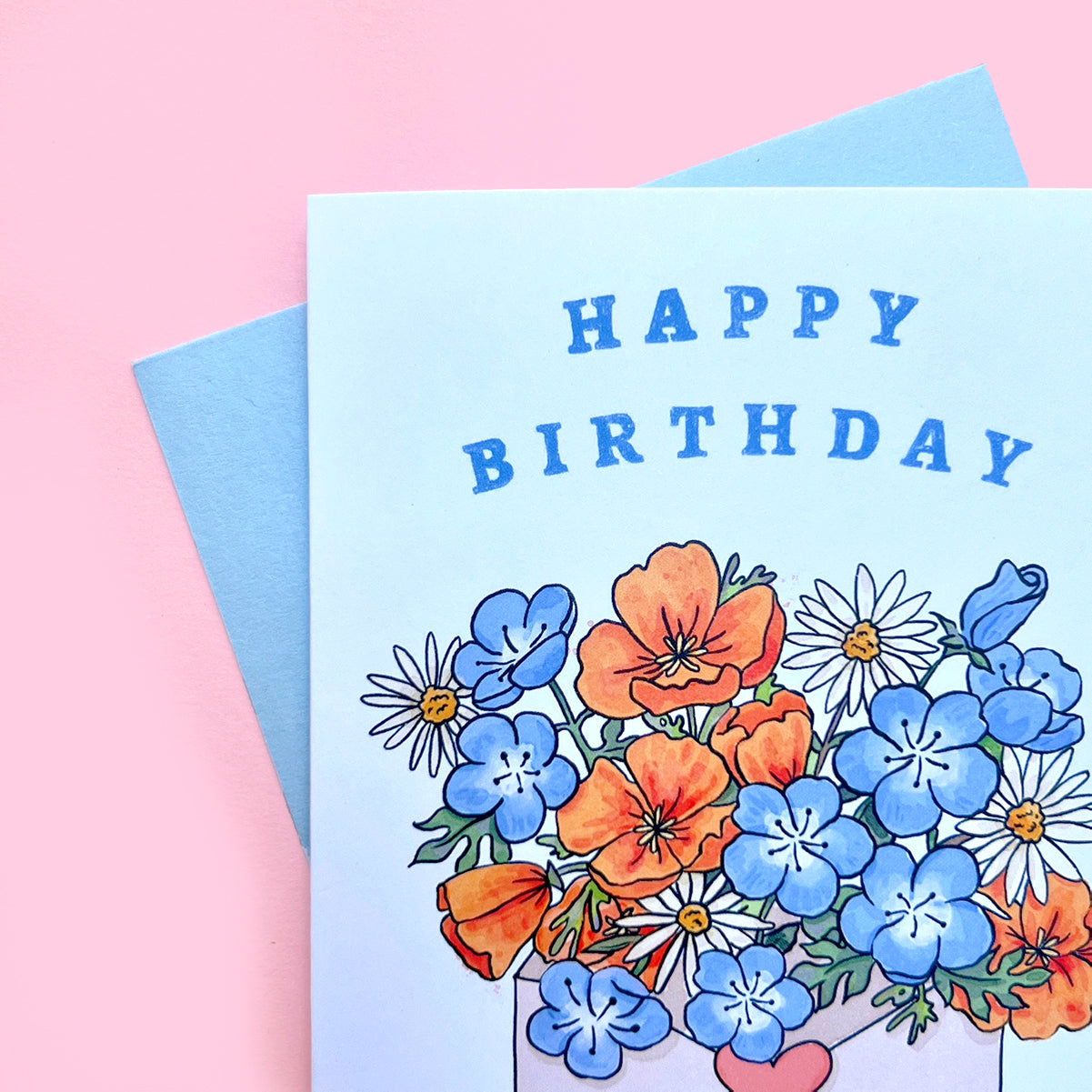 California Wildflowers Envelope Birthday Card