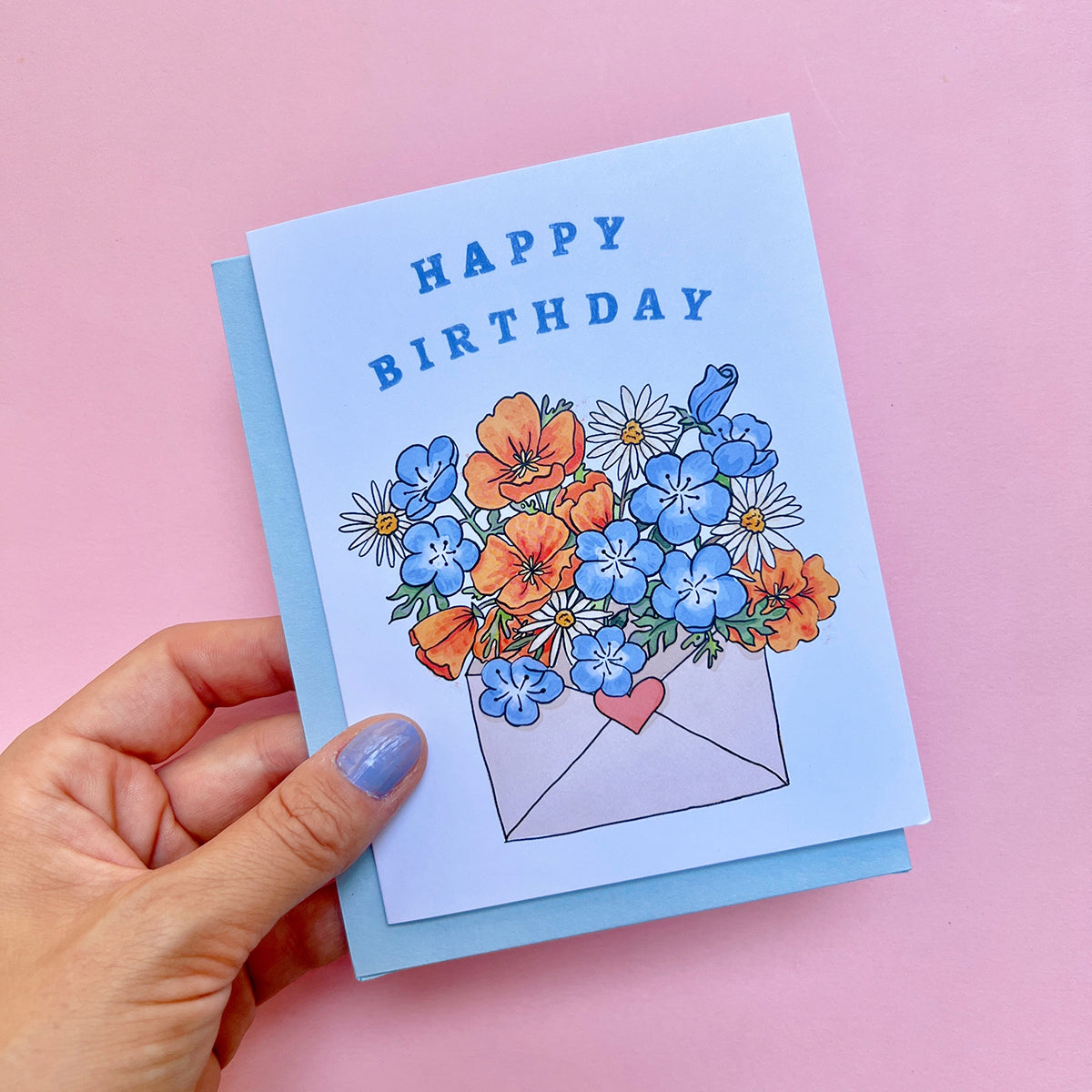 California Wildflowers Envelope Birthday Card