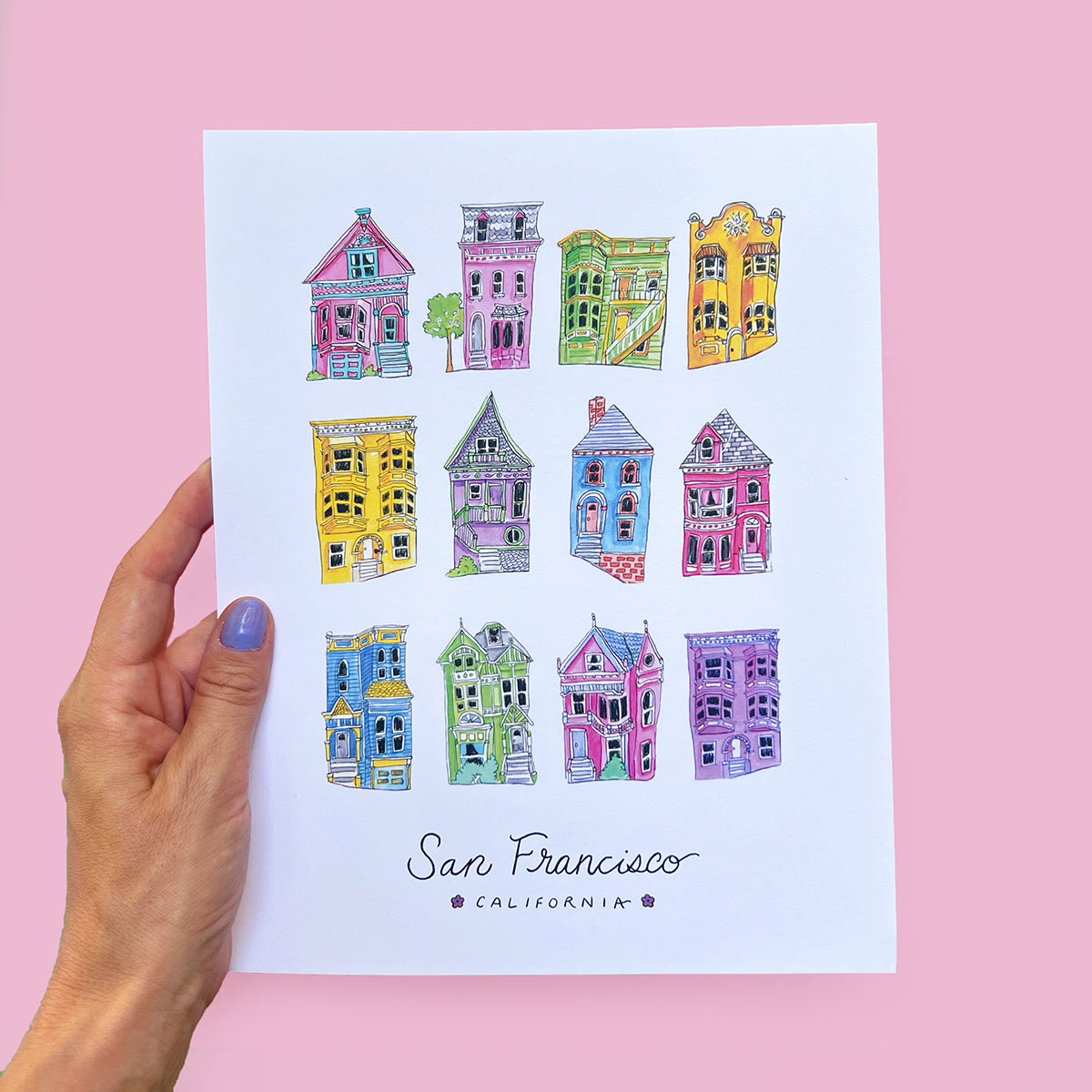 San Francisco Colorful Houses Art Print