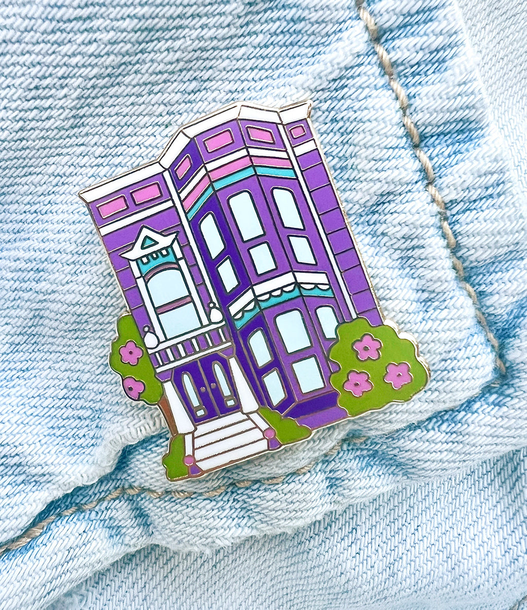 San Francisco Purple House Enamel Pin
