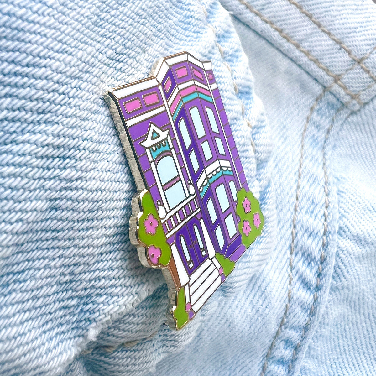San Francisco Purple House Enamel Pin