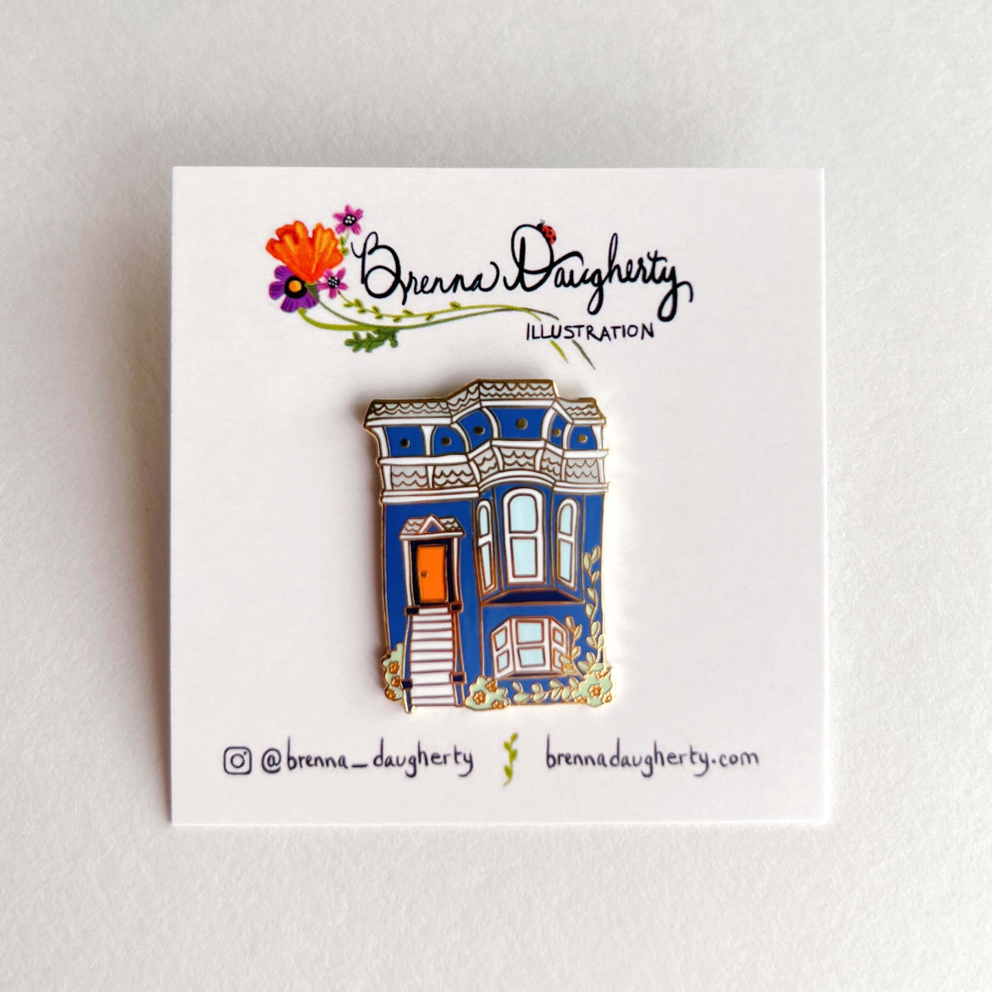 San Francisco Blue House Enamel Pin