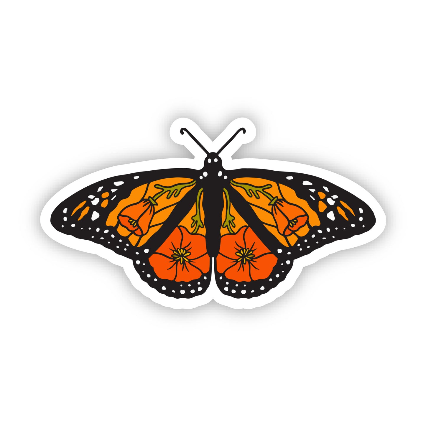 California Monarch Poppy Sticker