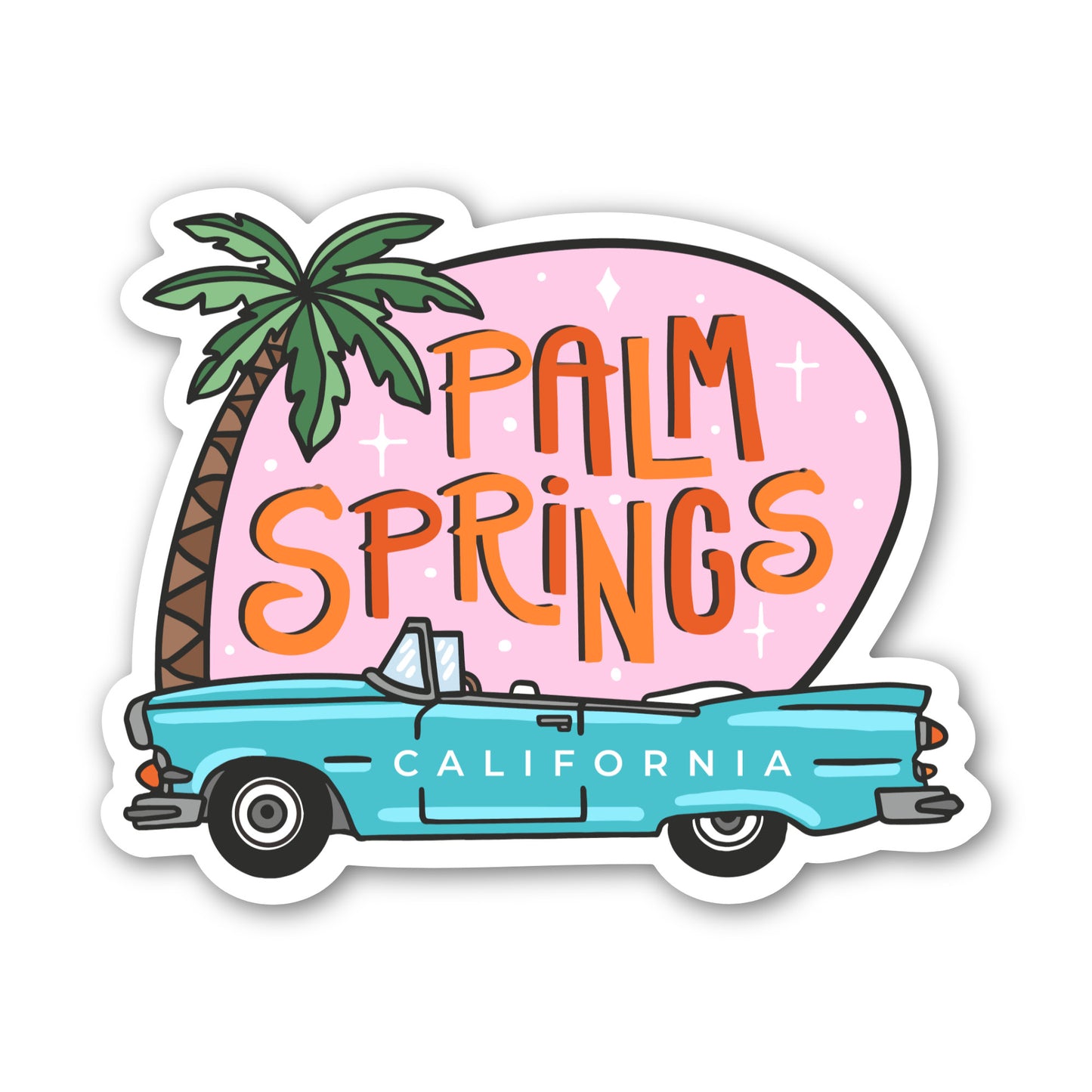 Palm Springs Retro Sticker
