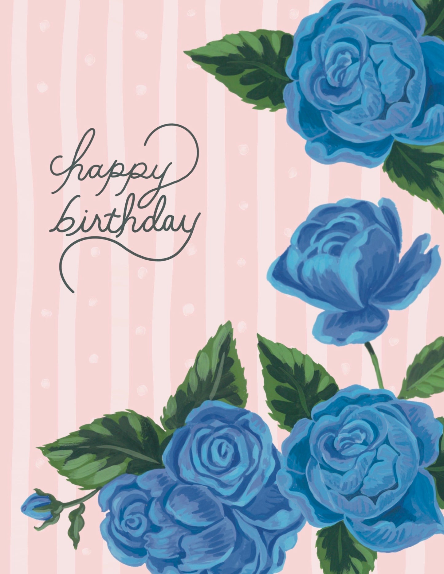 Blue Rose Birthday Card