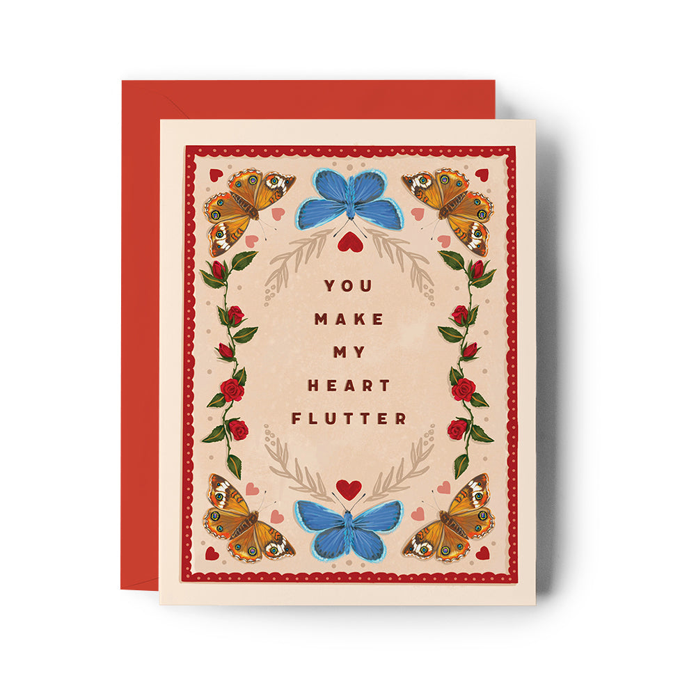 Vintage Butterfly Love Card