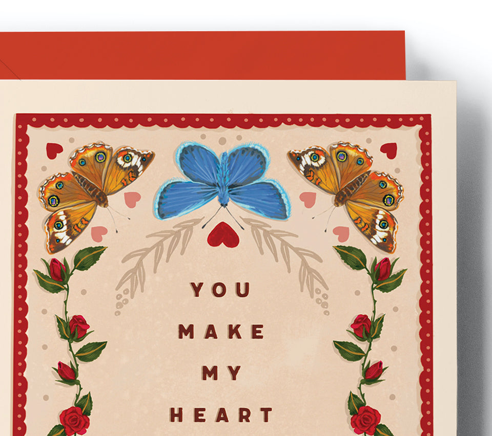 Vintage Butterfly Love Card