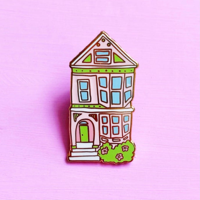 San Francisco Pink House Enamel Pin