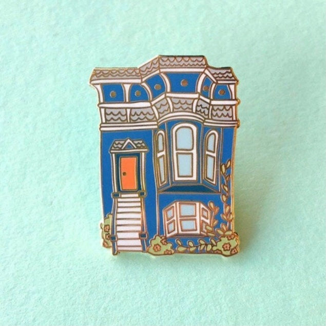San Francisco Blue House Enamel Pin