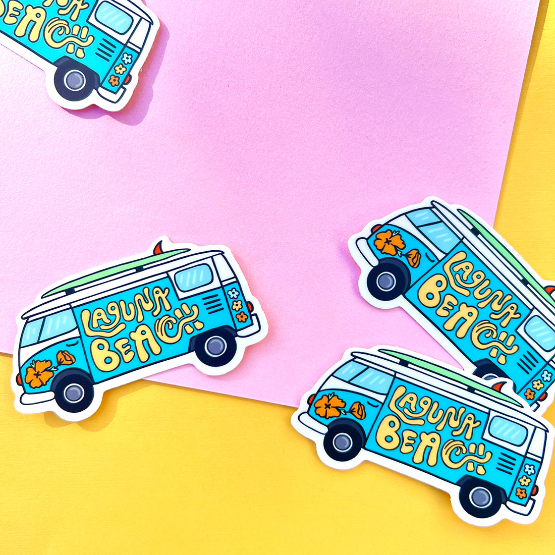Laguna Beach Surf Van Sticker