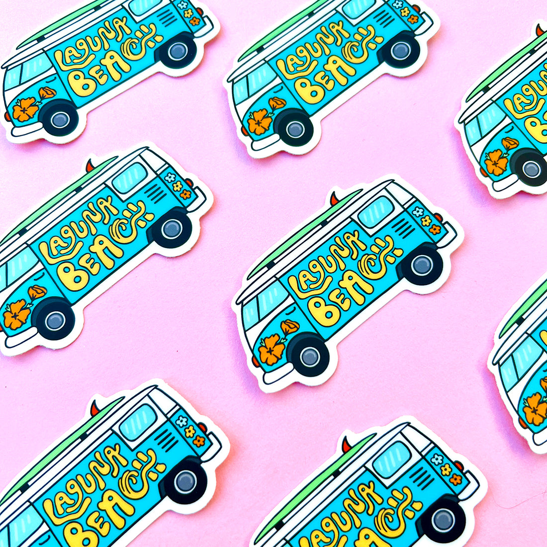 Laguna Beach Surf Van Sticker