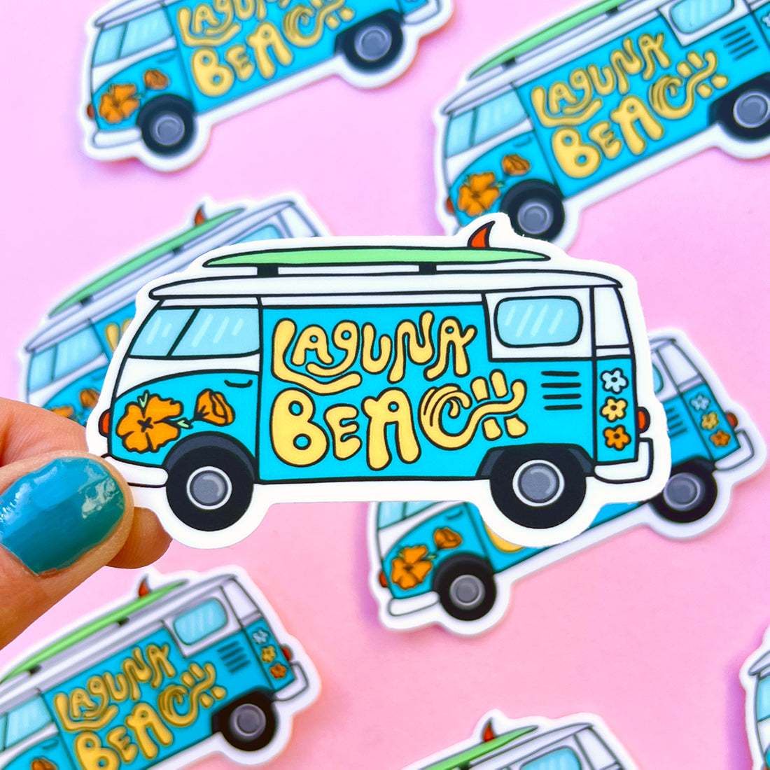 Laguna Beach Surf Van Sticker