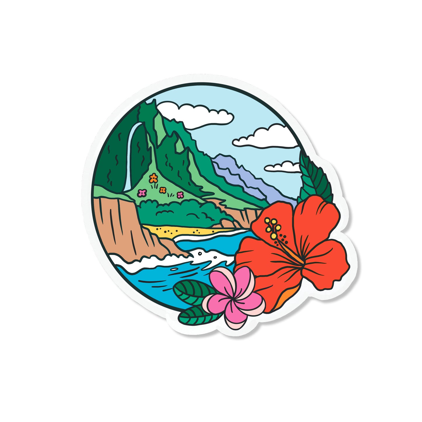 Tropical Kauai Hawaii Sticker