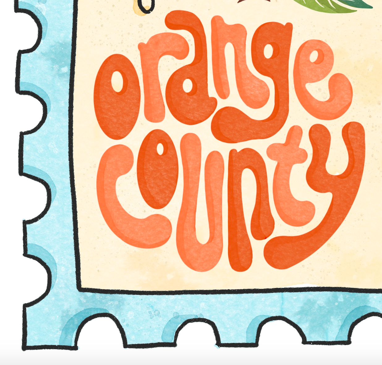Orange County Postage Stamp Greeting Card
