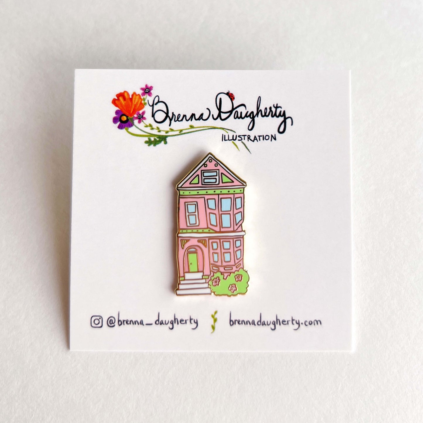 San Francisco Pink House Enamel Pin