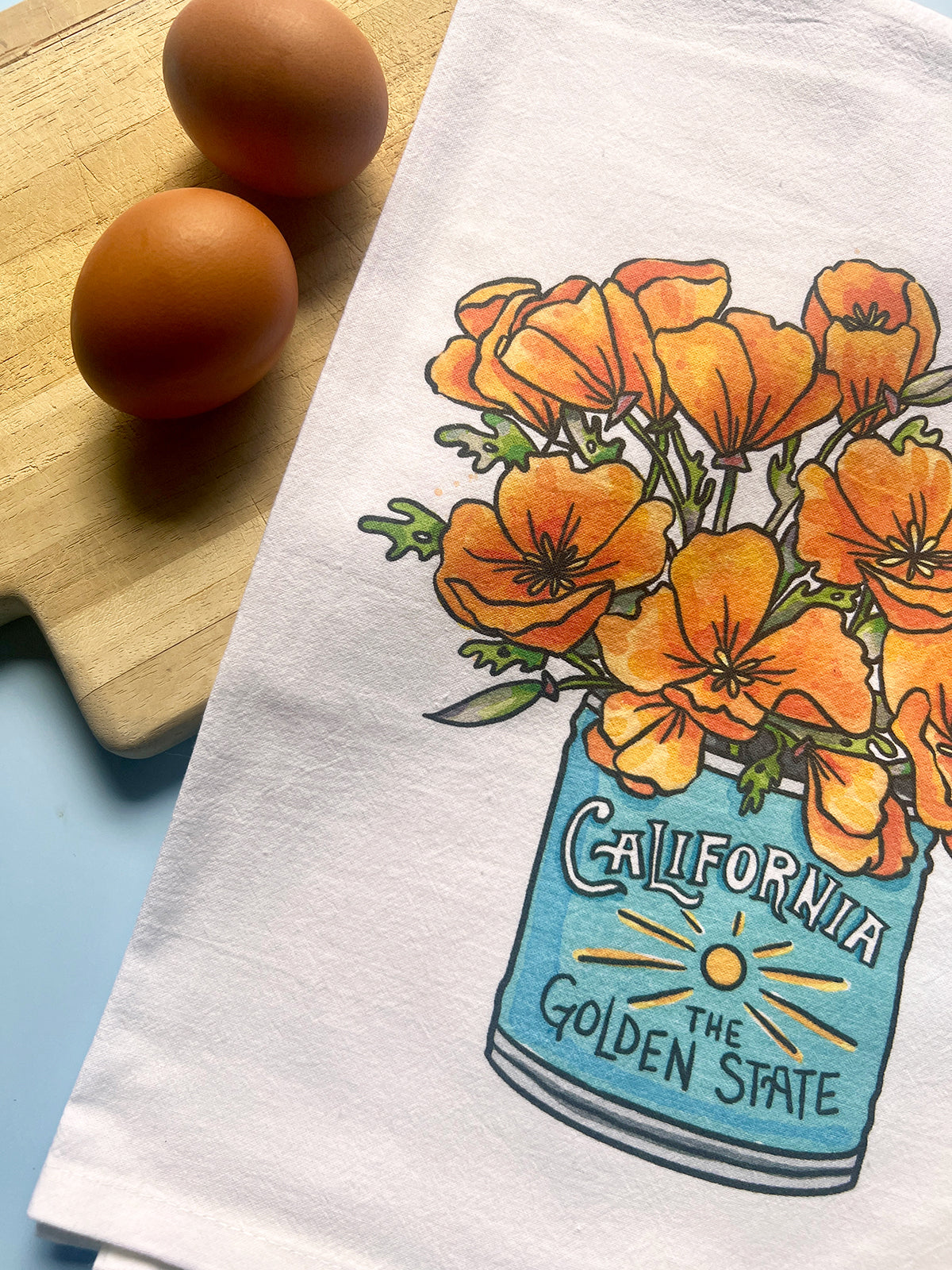 California Poppies Flour Sack Towel