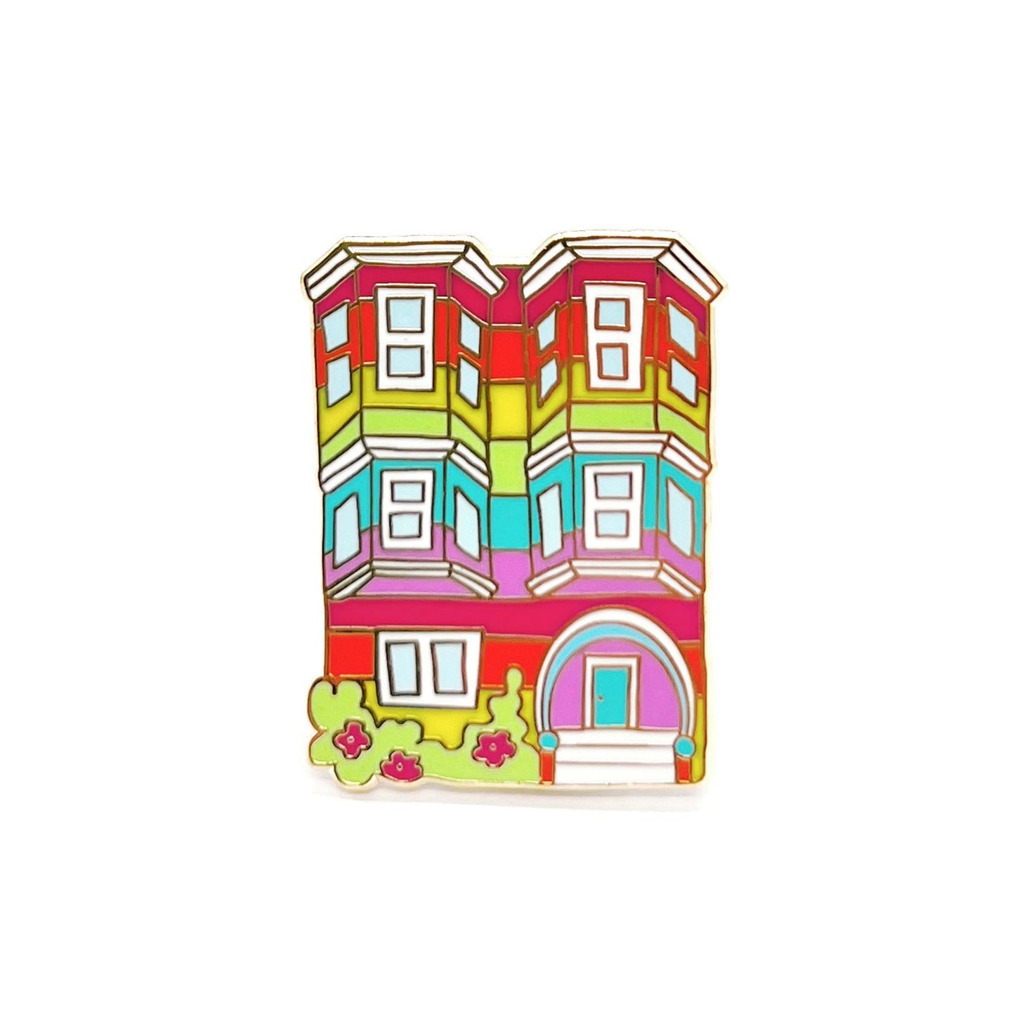 San Francisco Rainbow Pride House Enamel Pin