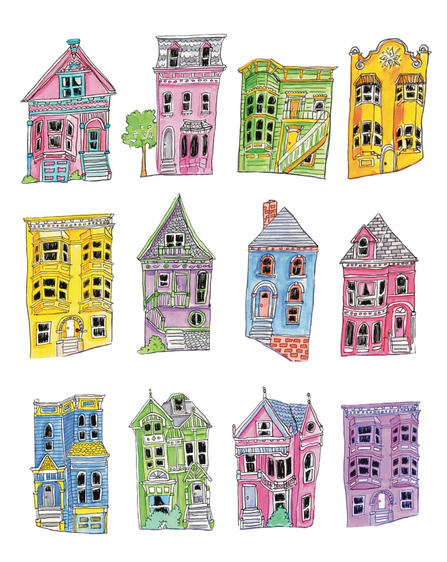 San Francisco Colorful Houses Card