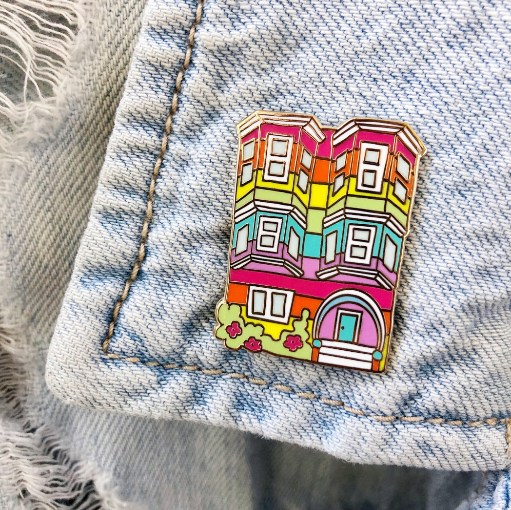 San Francisco Rainbow Pride House Enamel Pin