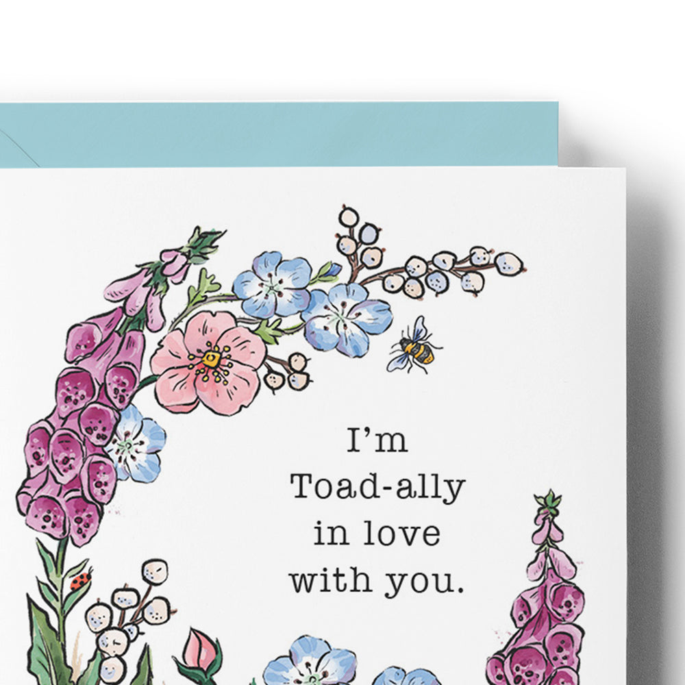 Floral Frog Valentine Love Card