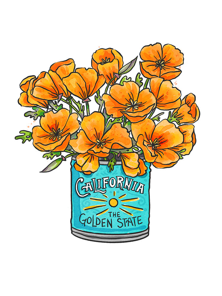 California Poppy Bouquet Art Print