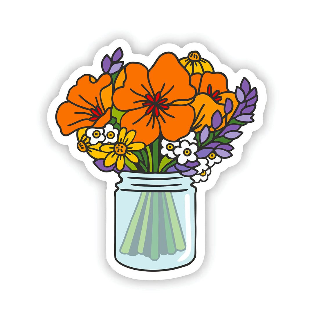 California Wildflower Bouquet Sticker