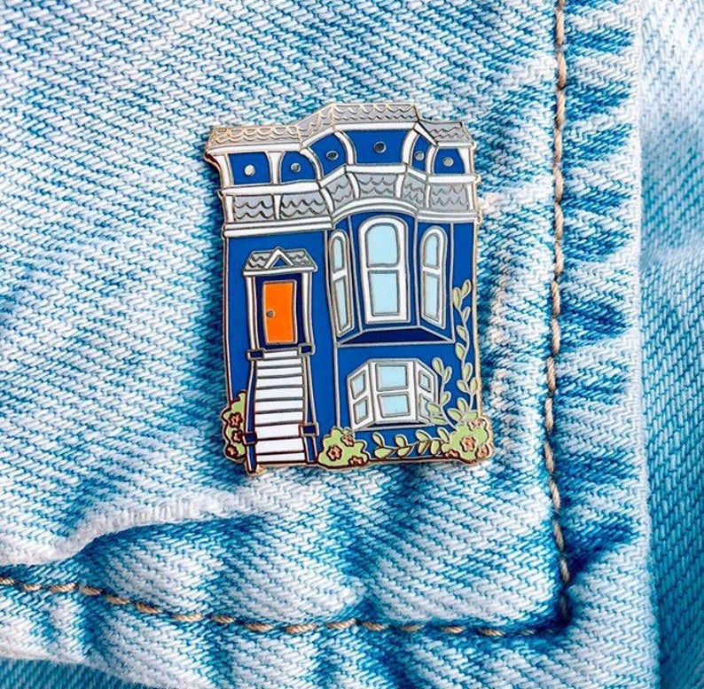 San Francisco Blue House Enamel Pin