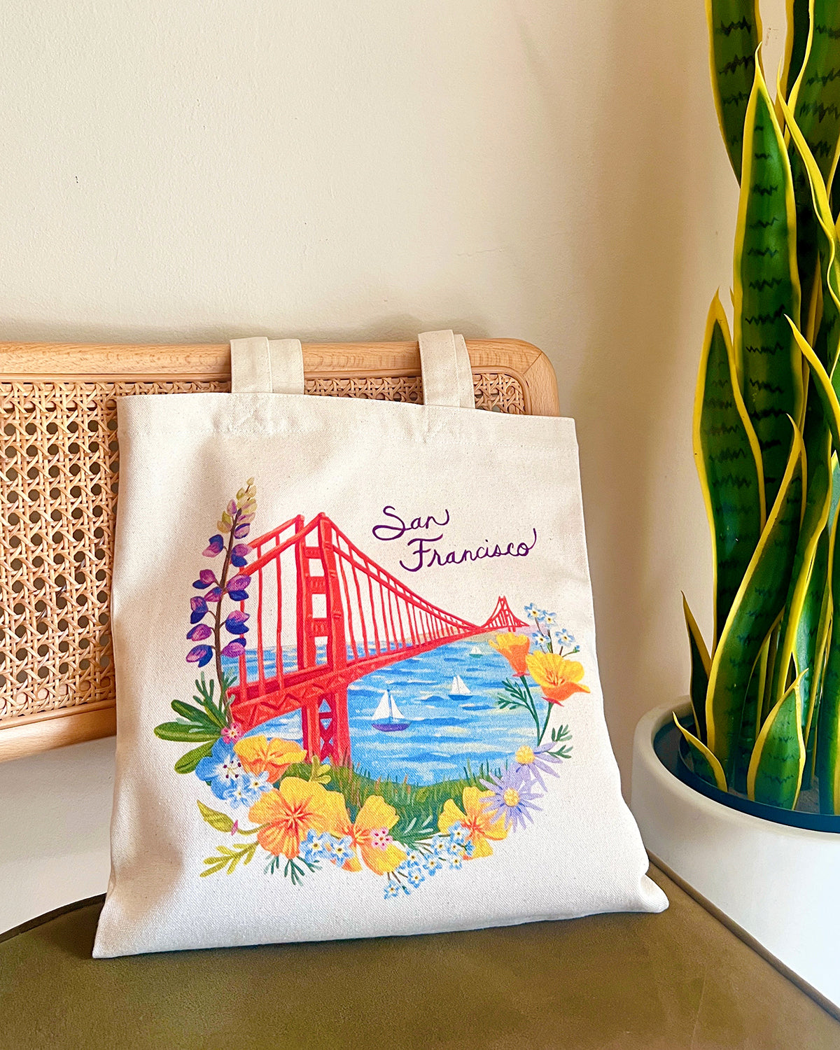 San Francisco & Wildflowers Organic Cotton Tote