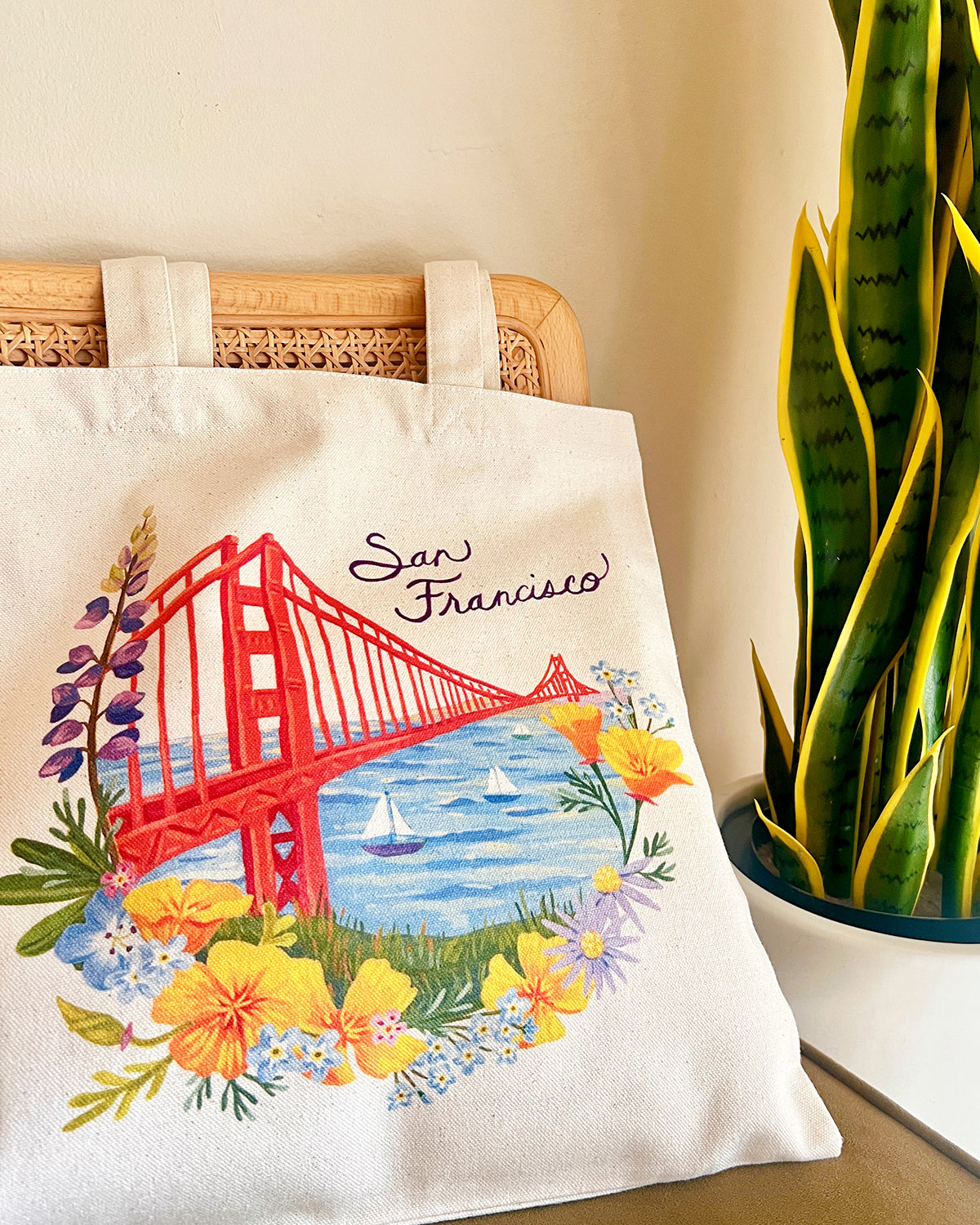 San Francisco & Wildflowers Organic Cotton Tote