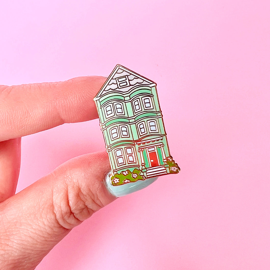 San Francisco Green House Enamel Pin