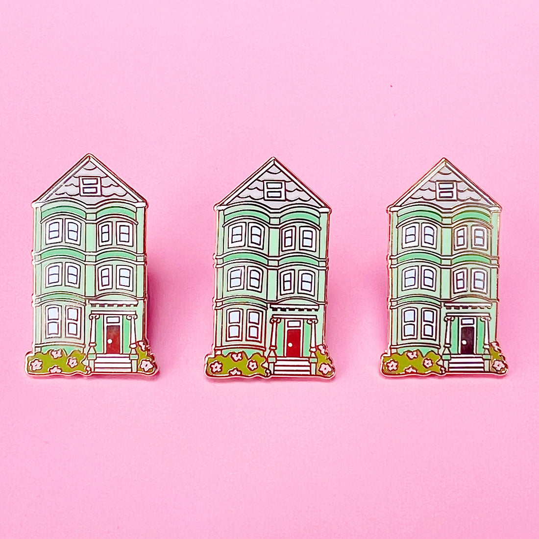 San Francisco Green House Enamel Pin