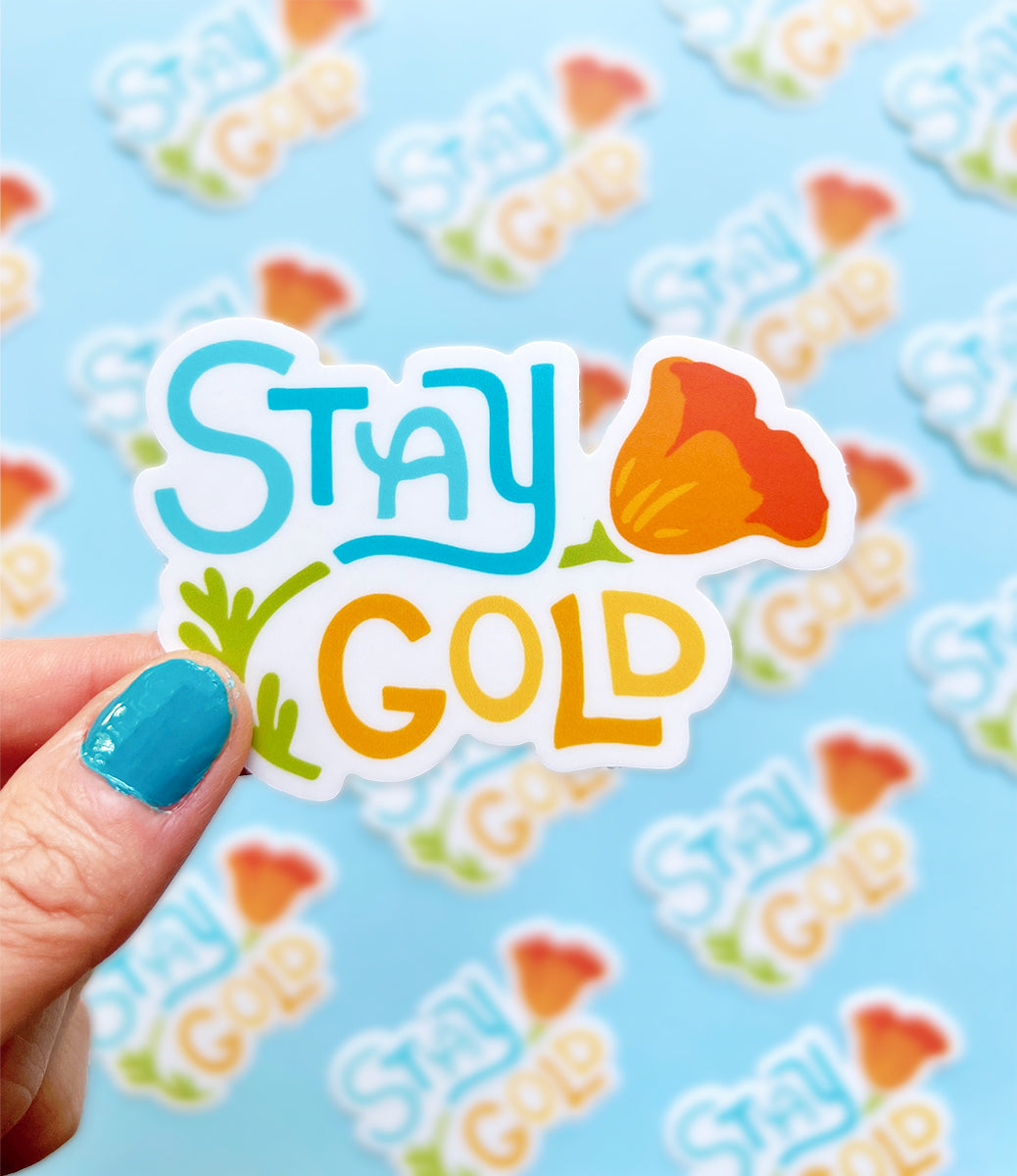 Stay Gold California Poppy Sticker