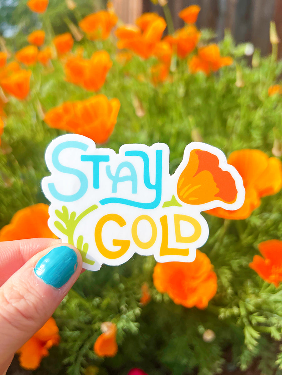 Stay Gold California Poppy Sticker