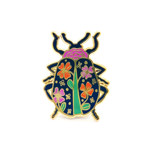 Floral Beetle Enamel Pin