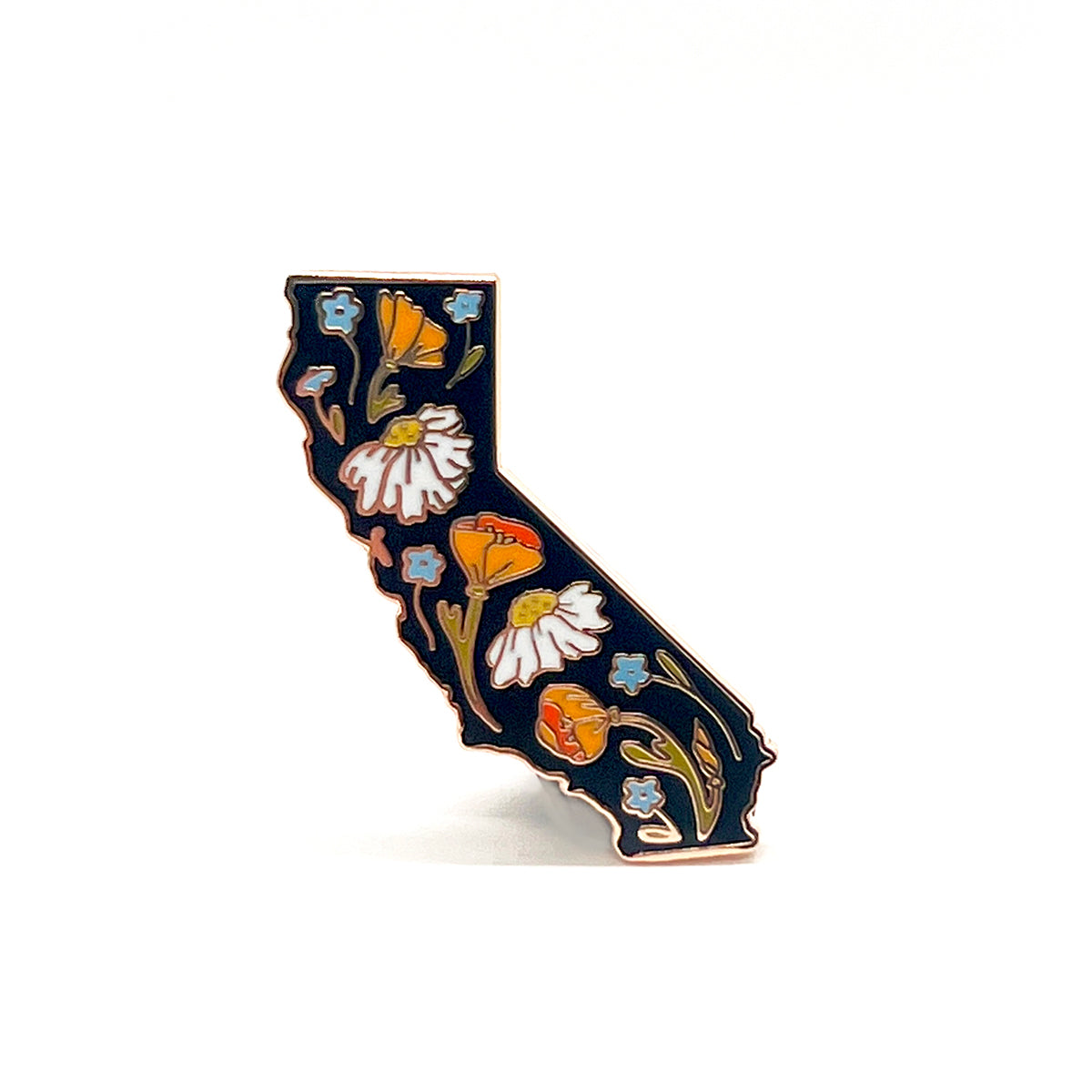 Floral California State Pin