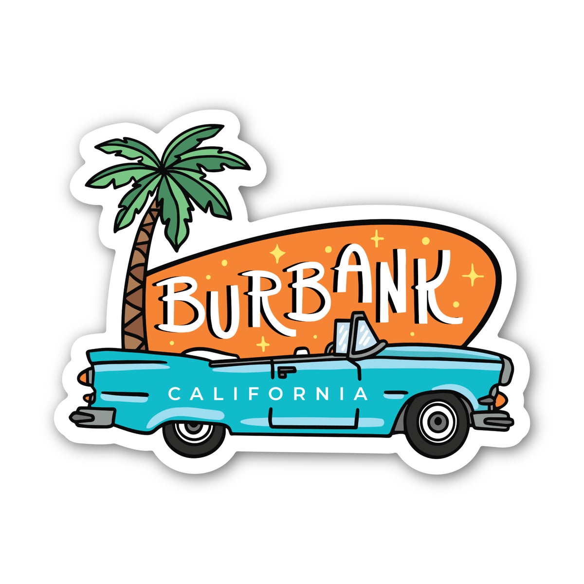Burbank Hollywood Classic Car Sticker