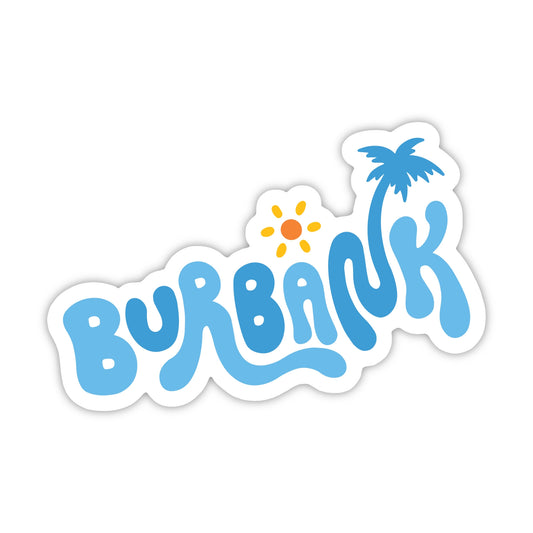 Burbank California Bubble Lettering Sticker