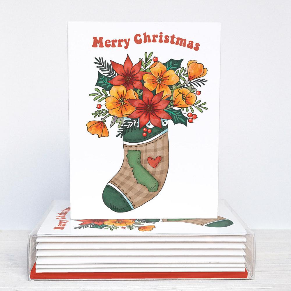 California Christmas Stocking Card