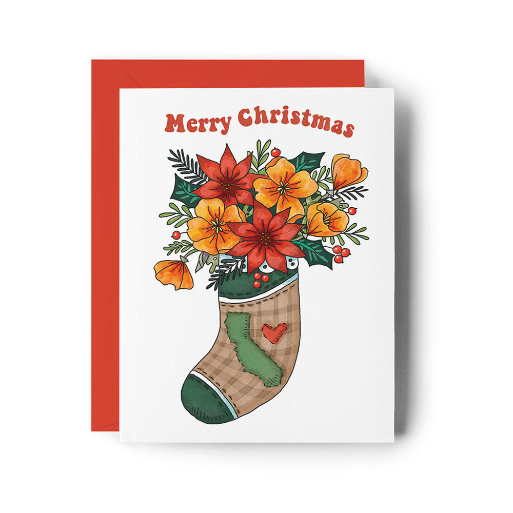 California Christmas Stocking Card