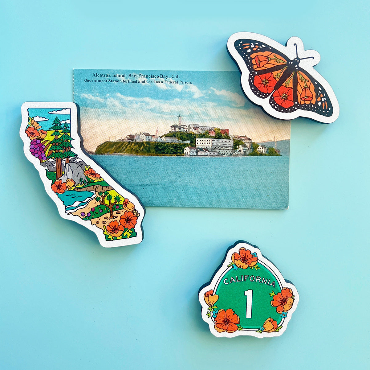California State Landmarks Wood Magnet