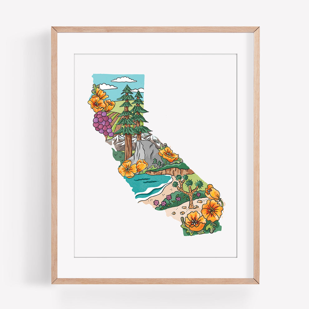 California State Art Print – Brenna Daugherty Illustration