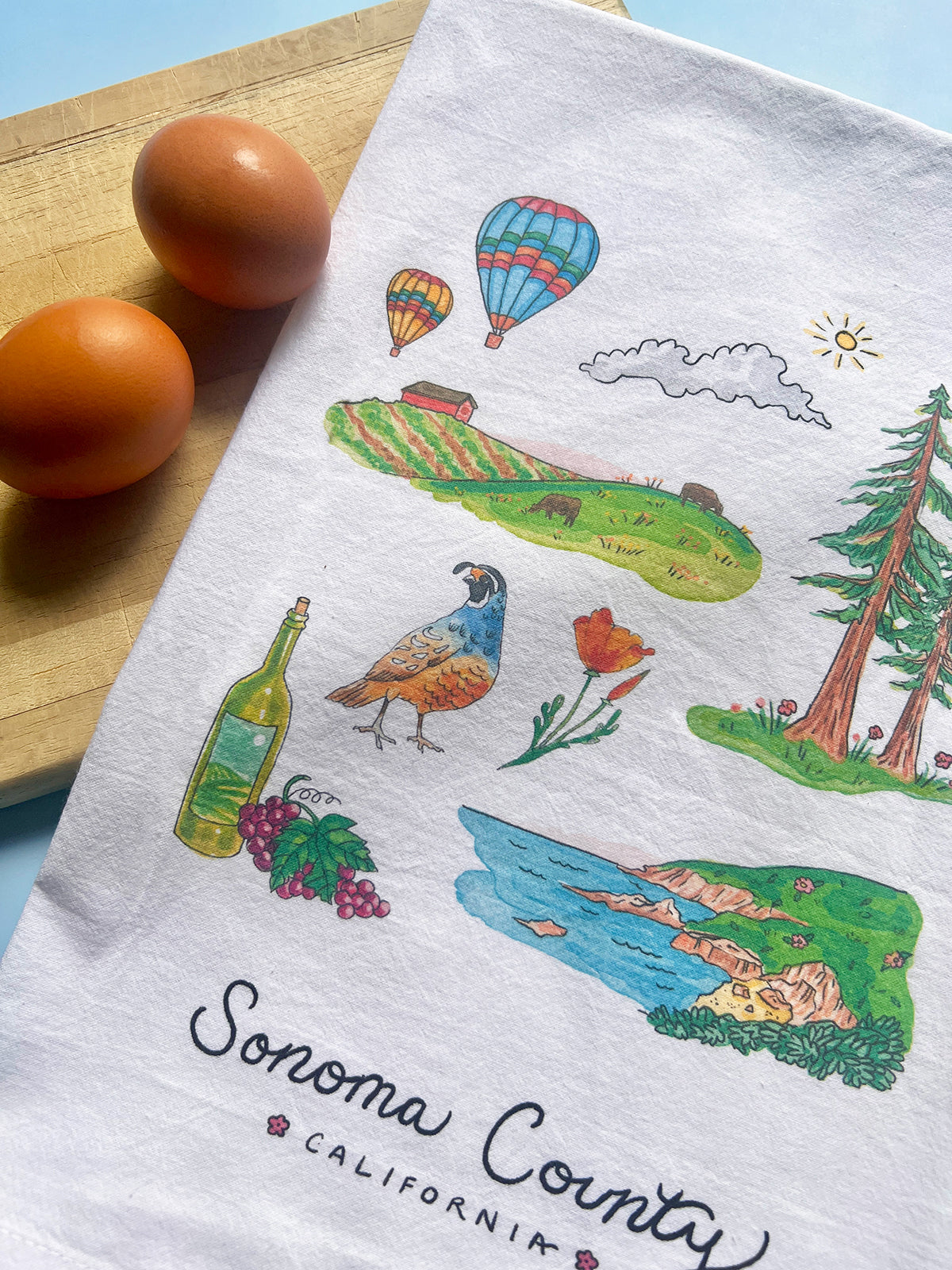 Sonoma County Flour Sack Tea Towel