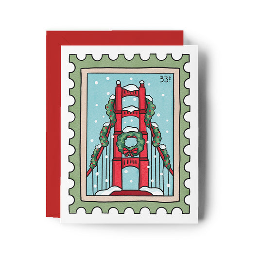 Golden Gate Bridge Stamp Holiday Card