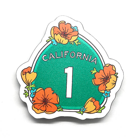 California Highway 1 Wood Magnet