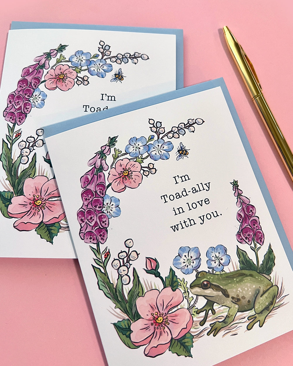 Floral Frog Valentine Love Card