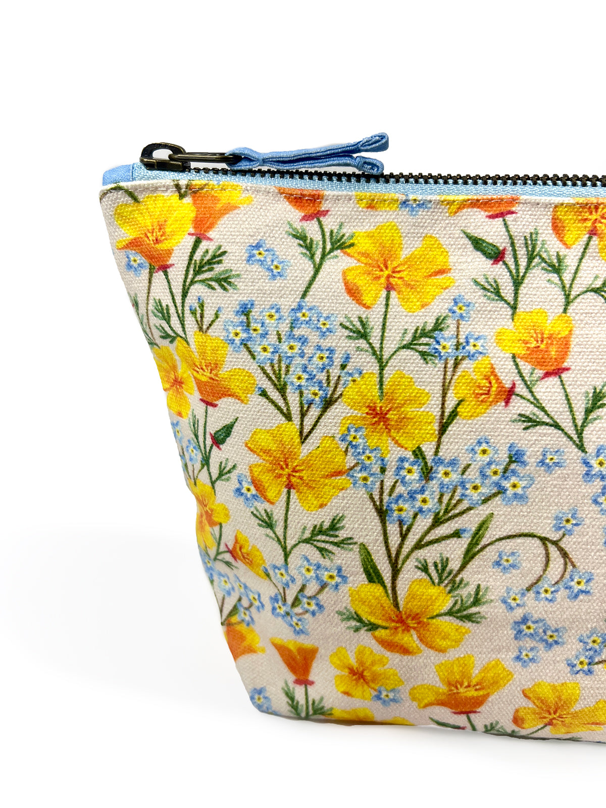California Poppy Organic Cotton Canvas Pouch - Light Poppy